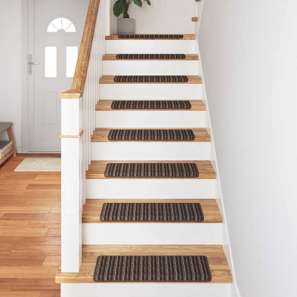 Selbstklebende Treppenschoner 15 pcs Braun 65 x 21 x 4 cm
