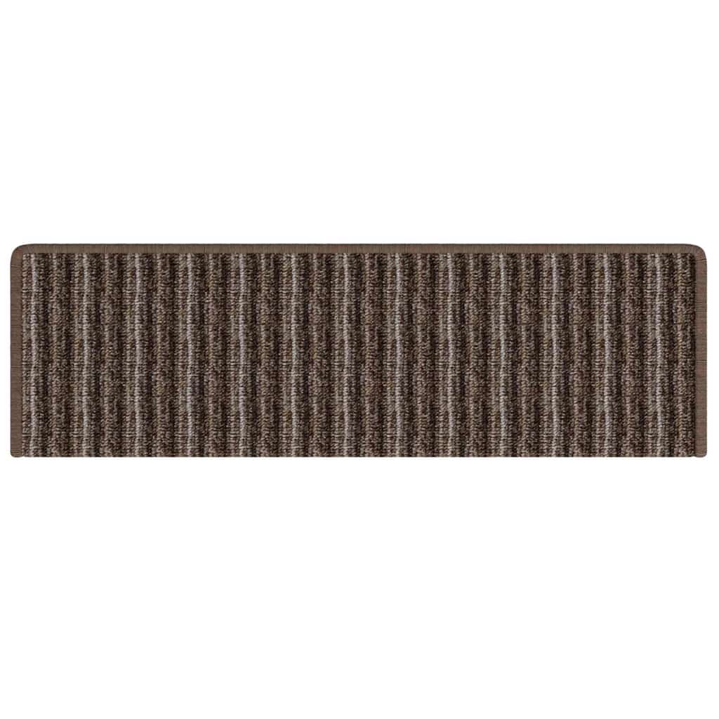 Selbstklebende Treppenschoner 15 pcs Braun 65 x 21 x 4 cm