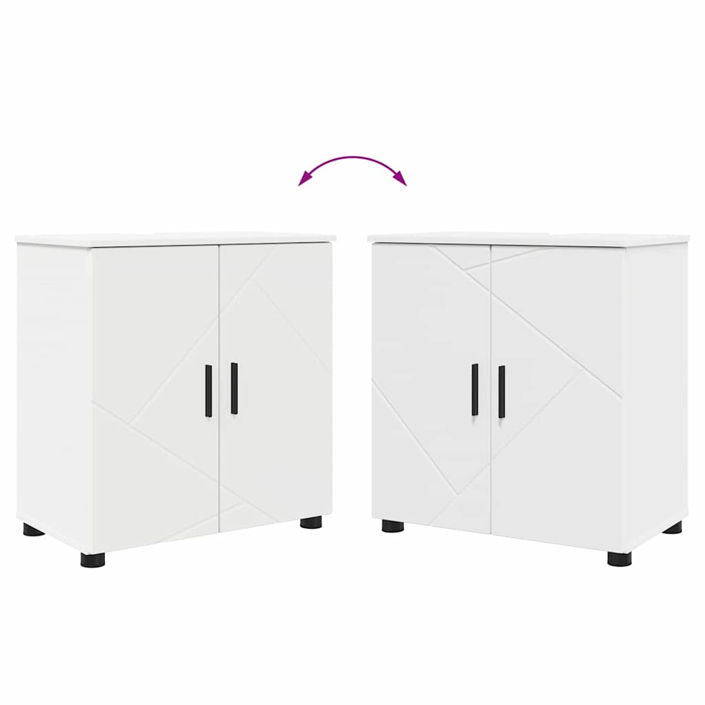 Badezimmermöbel-Set mit Tür 2 pcs Weiß Holzwerkstoff & Metall