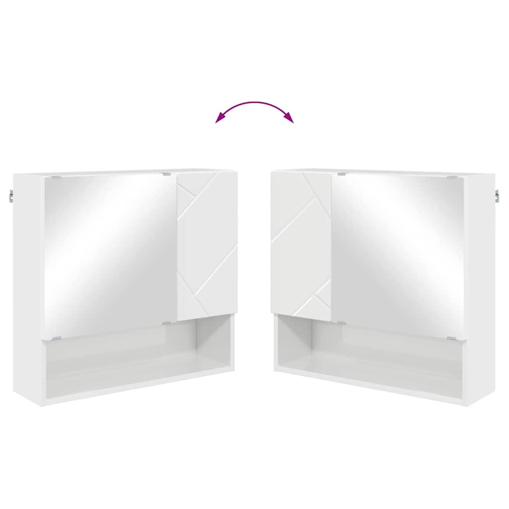 Badezimmermöbel-Set 2 pcs Hochglanz Weiß Holzwerkstoff & Metall