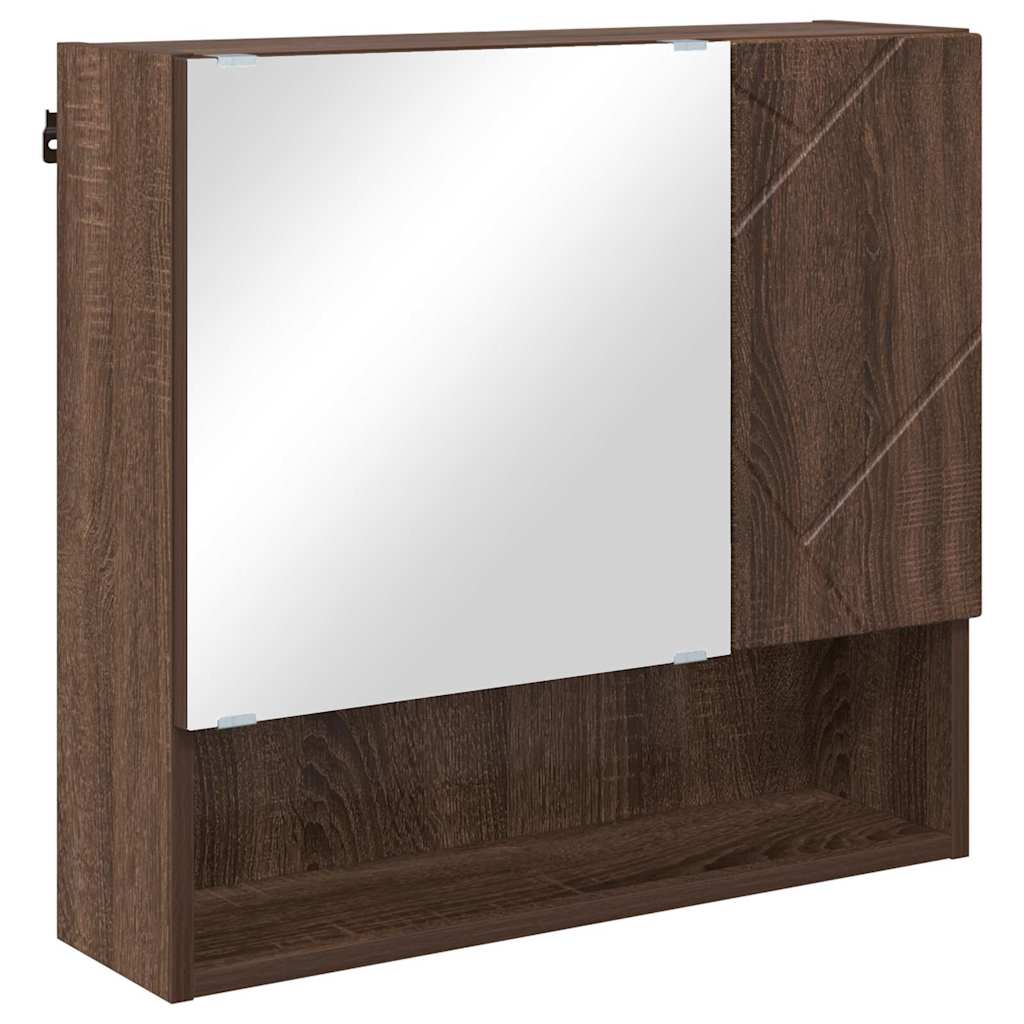 Badezimmermöbel-Set Wandmontiert 2 pcs Braun Eichen-Optik