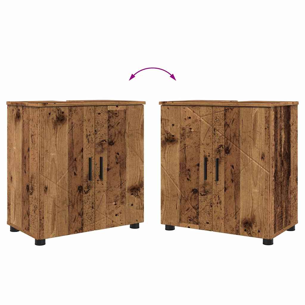 Badezimmermöbel-Set 2 pcs Altholz Holzwerkstoff & Metall