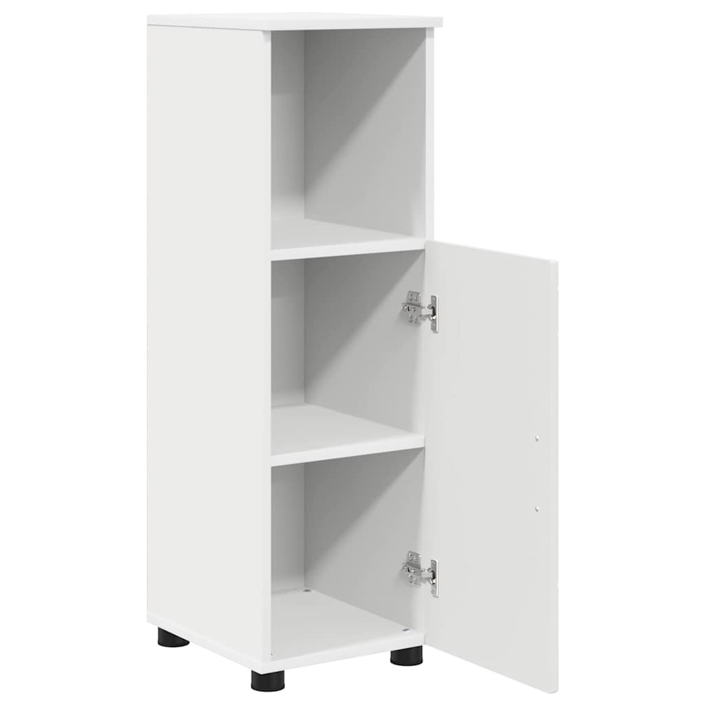 Badezimmermöbel-Set mit Tür 3 pcs Weiß Holzwerkstoff & Metall
