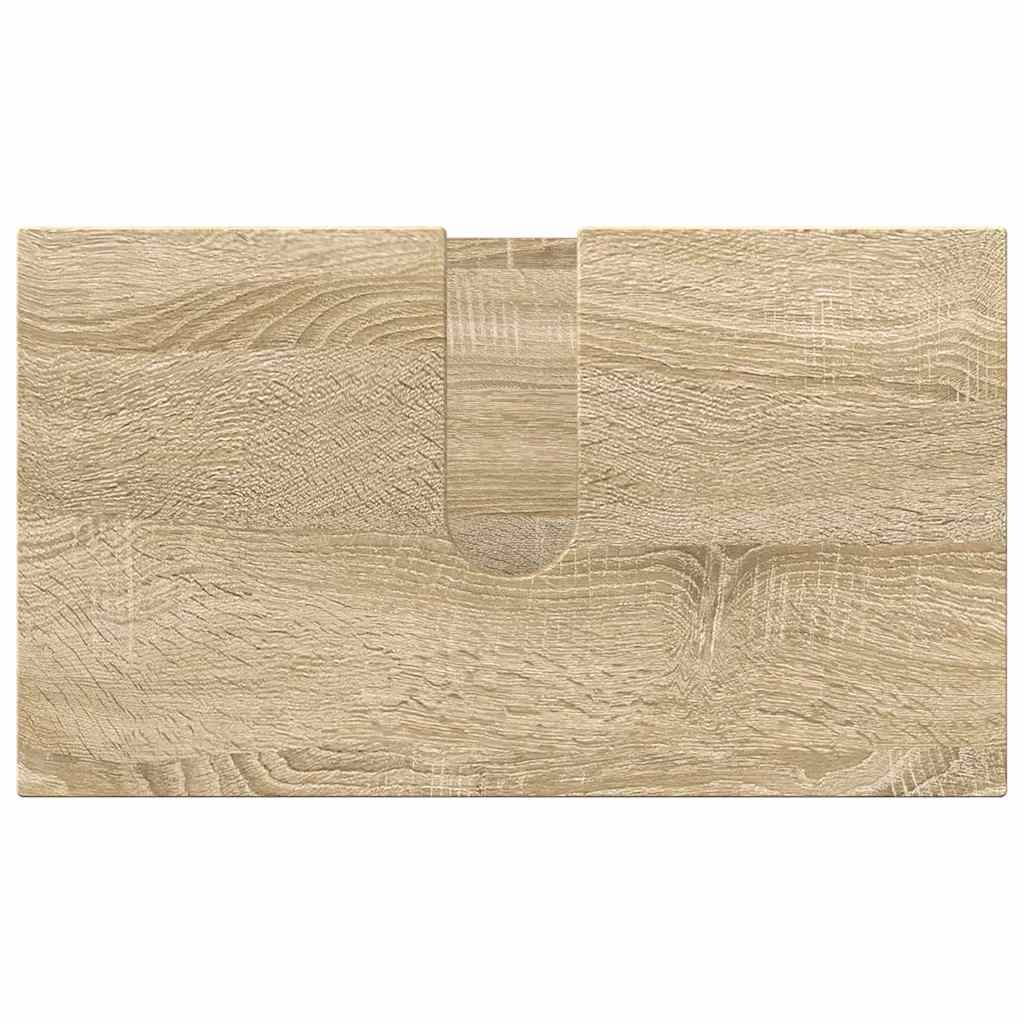 Badezimmermöbel-Set 3 pcs Sonoma-Eiche Holzwerkstoff & Metall