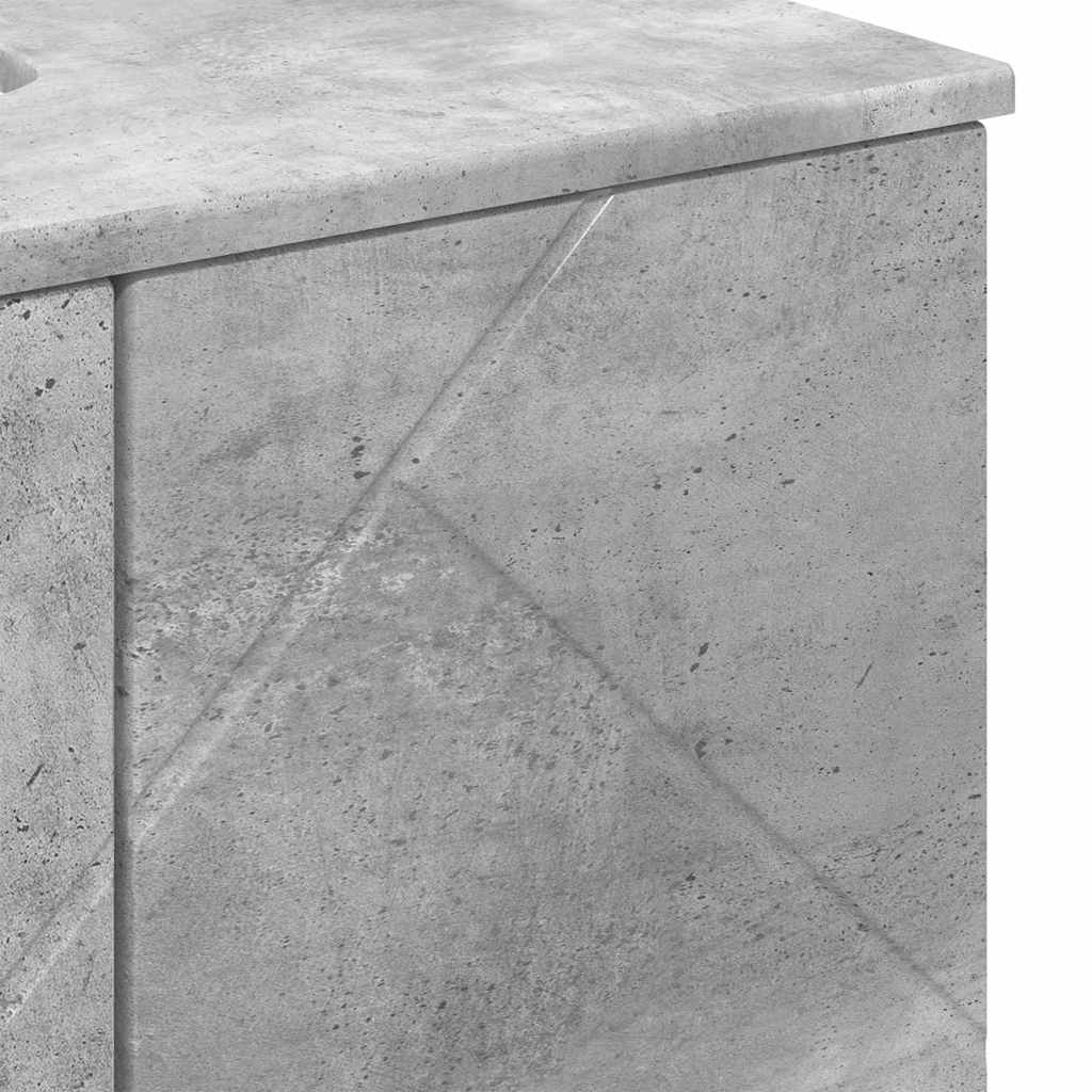 Badezimmermöbel Set Wandmontiert 3 pcs Betongrau Holzwerkstoff