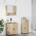 Badezimmermöbel-Set 3 pcs Sonoma-Eiche Holzwerkstoff & Metall