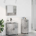 Badezimmermöbel-Set 3 pcs Beton Grau Holzwerkstoff & Metall