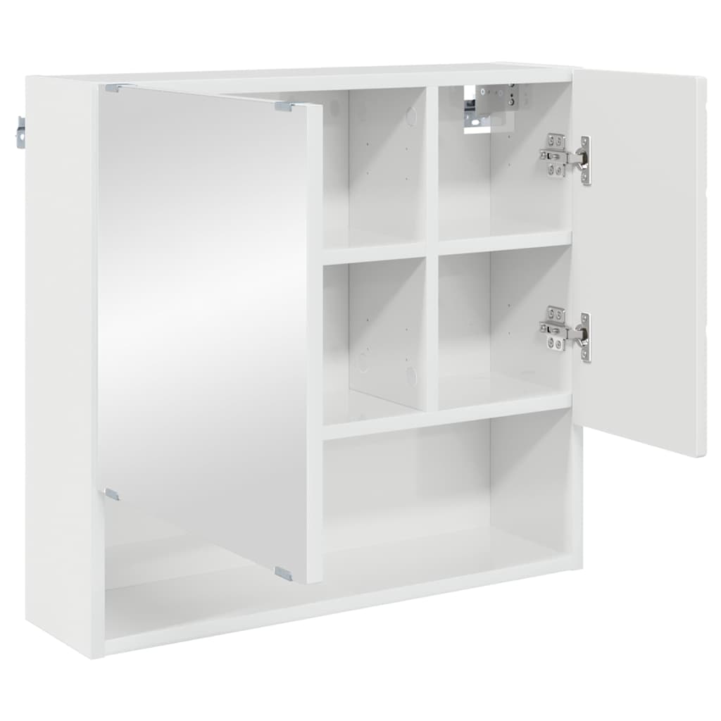 Badezimmermöbel-Set 3 pcs Hochglanz Weiß Holzwerkstoff & Metall