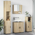 Badezimmermöbel-Set 4 pcs Sonoma-Eiche Holzwerkstoff & Metall
