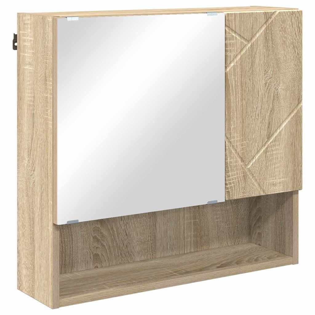 Badezimmermöbel-Set 4 pcs Sonoma-Eiche Holzwerkstoff & Metall