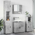 Badezimmermöbel-Set 4 pcs Beton Grau Holzwerkstoff & Metall