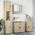 Badezimmermöbel-Set 4 pcs Sonoma-Eiche Holzwerkstoff & Metall