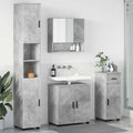Badezimmermöbel-Set 4 pcs Beton Grau Holzwerkstoff & Metall