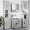 Badezimmermöbel-Set 5 pcs Beton Grau Holzwerkstoff & Metall