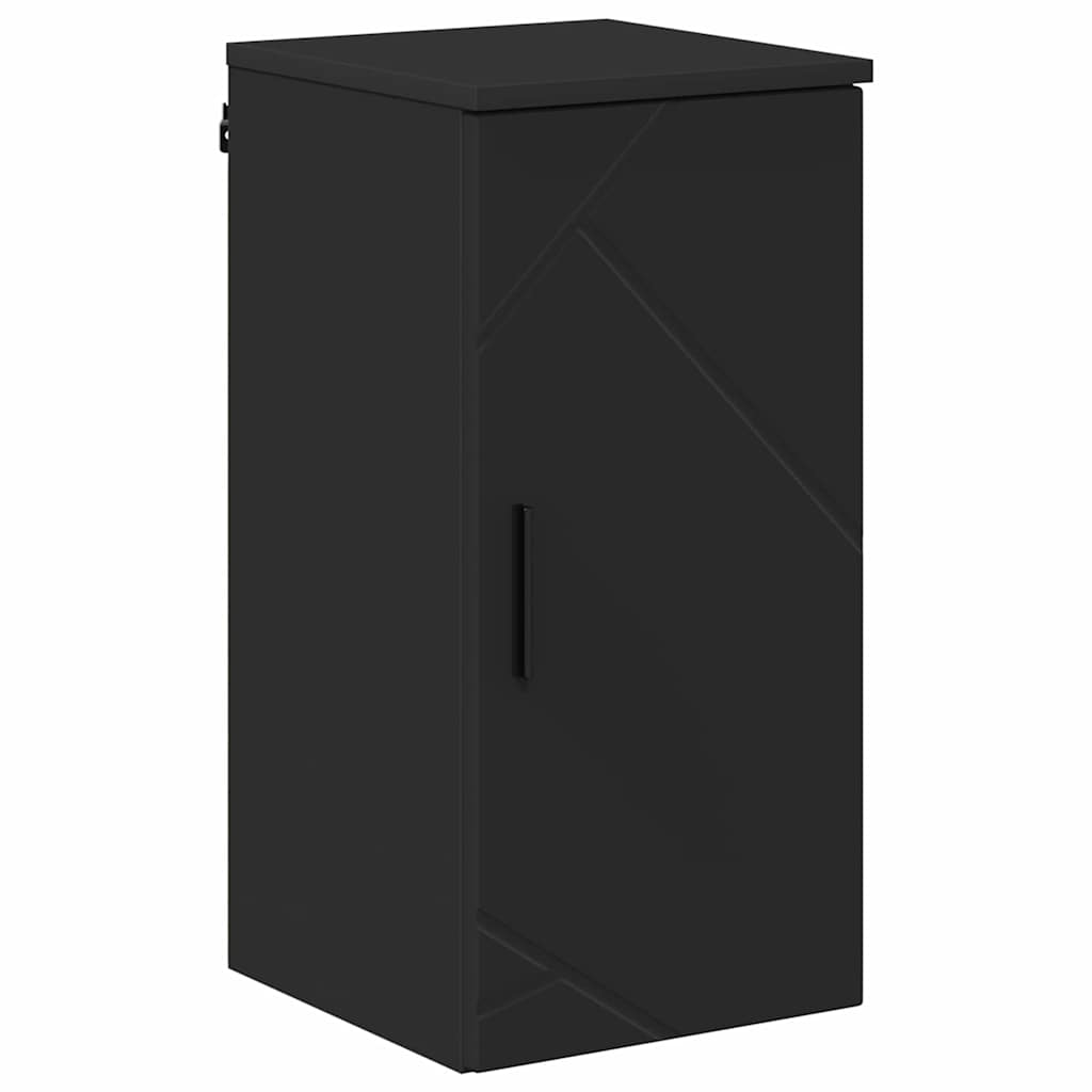 Badezimmermöbel-Set 5 pcs Schwarz Holzwerkstoff & Metall