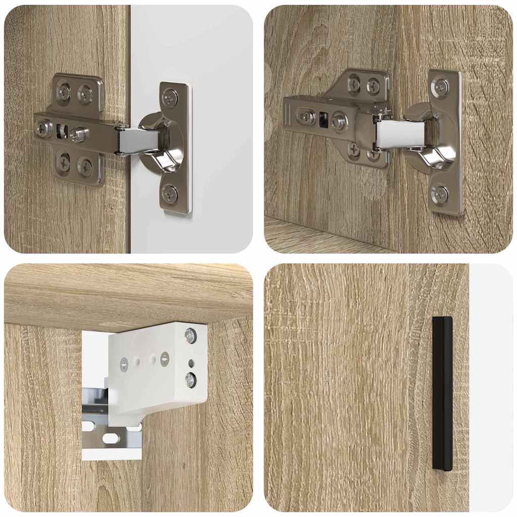 Badezimmermöbel-Set 5 pcs Sonoma-Eiche Holzwerkstoff & Metall