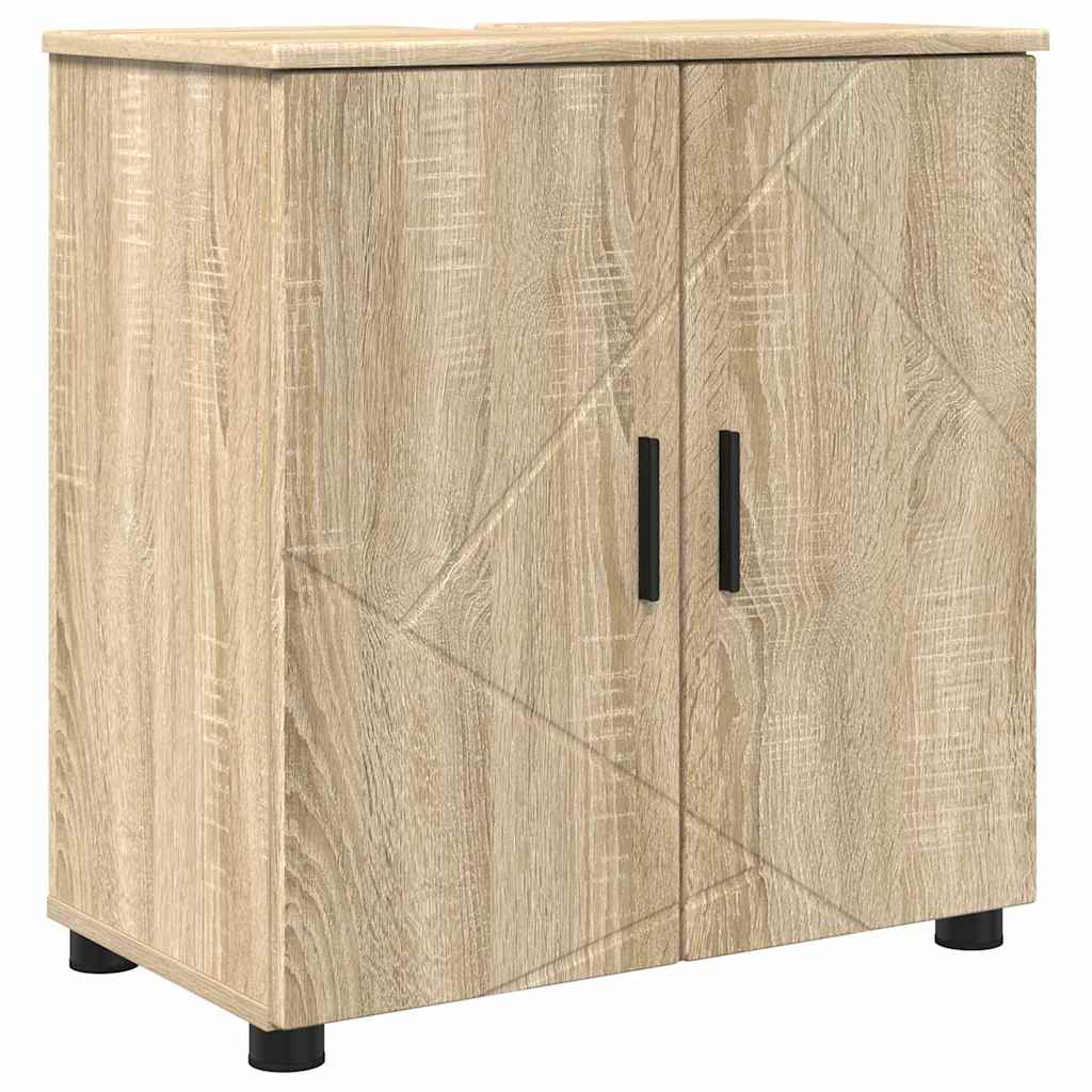 Badezimmermöbel-Set 5 pcs Sonoma-Eiche Holzwerkstoff & Metall