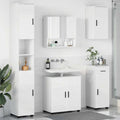 Badezimmermöbel-Set 5 pcs Hochglanz Weiß Holzwerkstoff & Metall