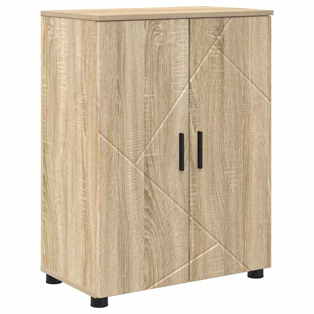 Badezimmermöbel-Set 4 pcs Sonoma-Eiche Holzwerkstoff & Metall