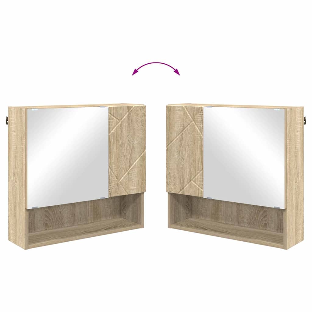 Badezimmermöbel-Set 4 pcs Sonoma-Eiche Holzwerkstoff & Metall