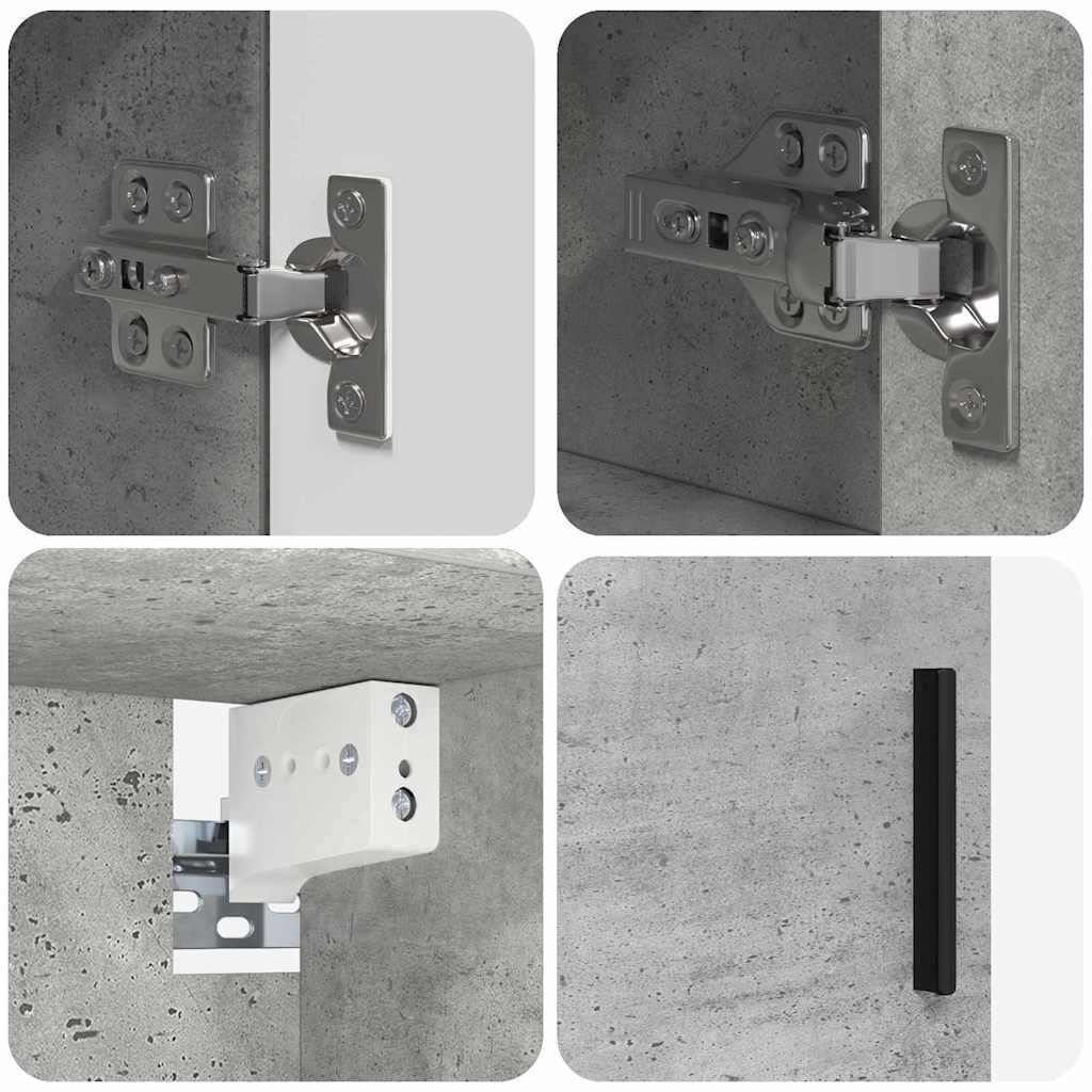 Badezimmermöbel-Set 4 pcs Beton Grau Holzwerkstoff & Metall