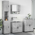 Badezimmermöbel-Set 4 pcs Beton Grau Holzwerkstoff & Metall