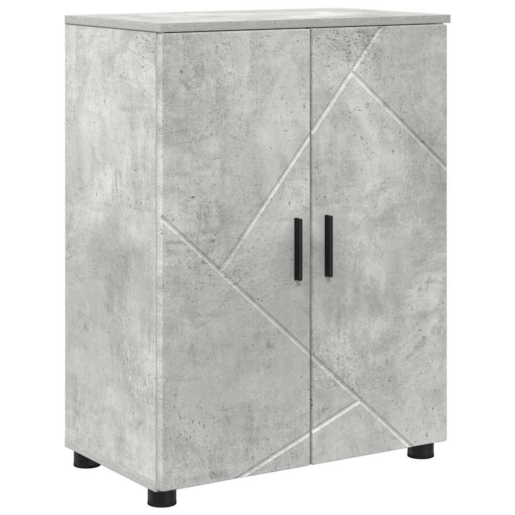 Badezimmermöbel-Set 4 pcs Beton Grau Holzwerkstoff & Metall