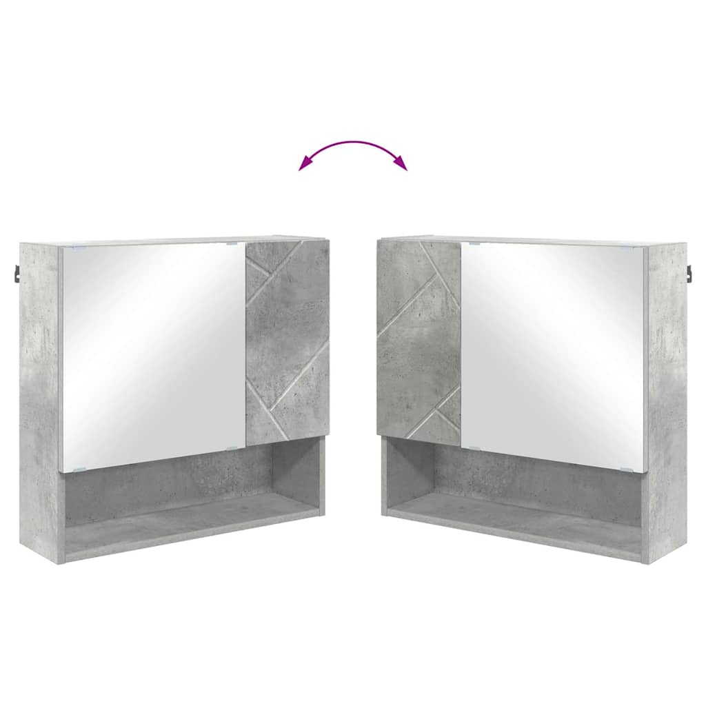 Badezimmermöbel-Set 4 pcs Beton Grau Holzwerkstoff & Metall