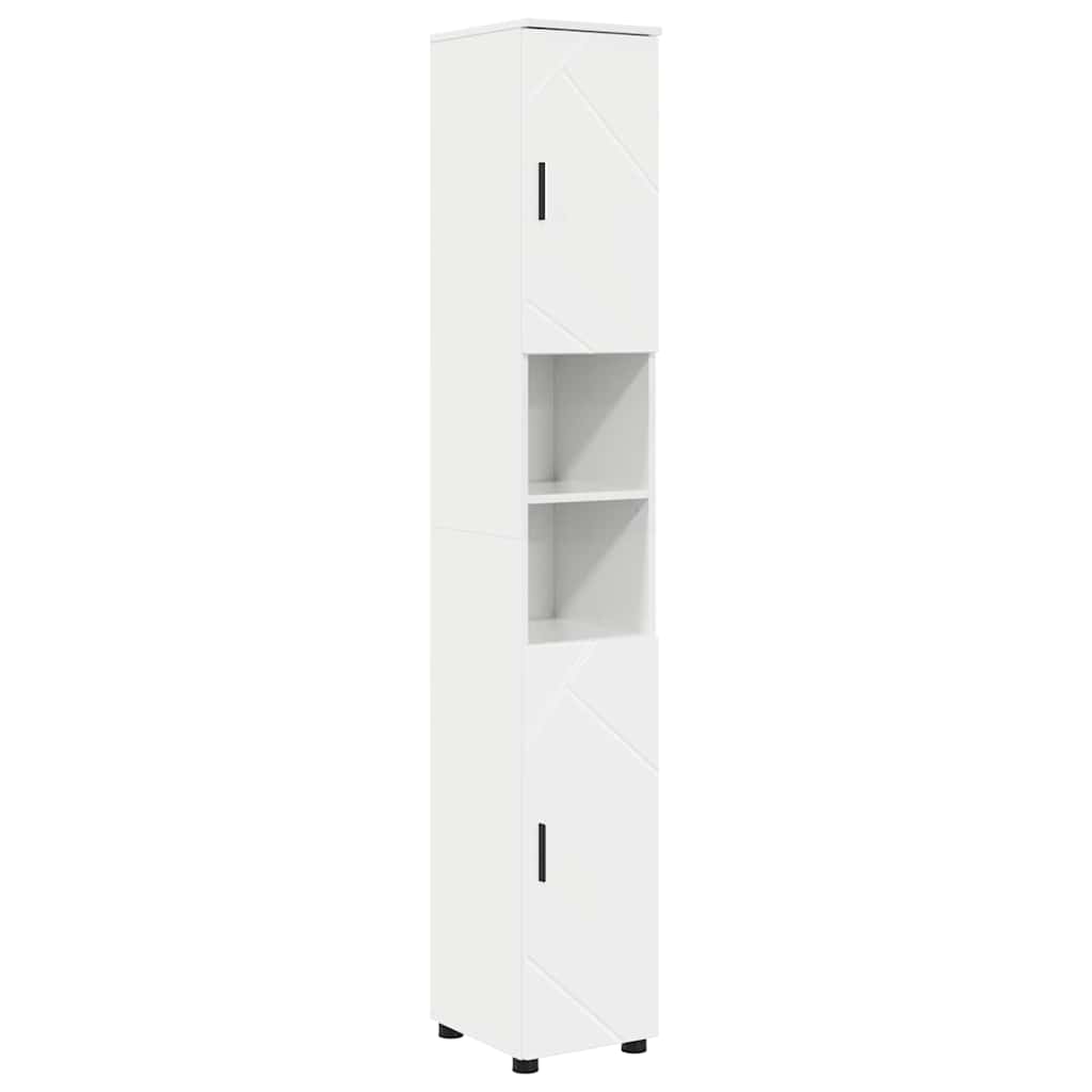 Badezimmermöbel-Set 4 pcs Hochglanz Weiß Holzwerkstoff & Metall