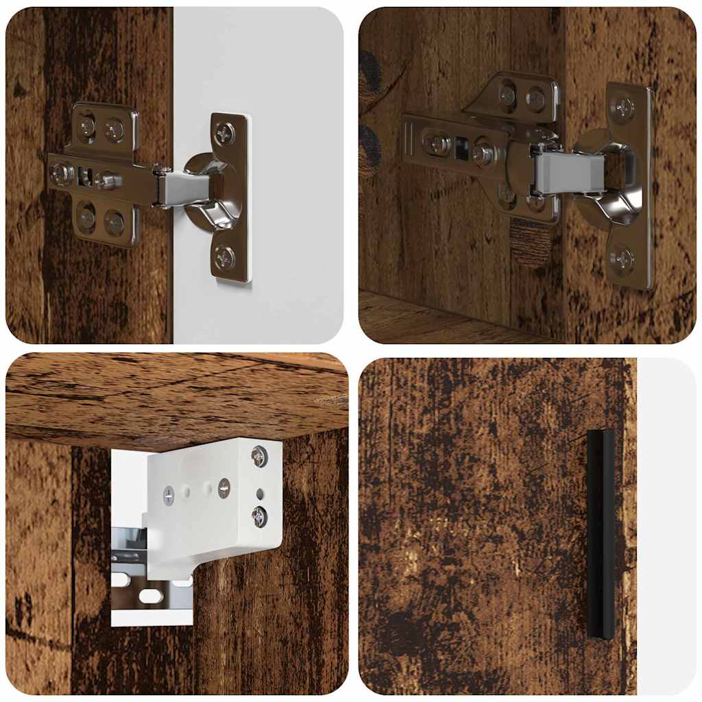 Badezimmermöbel-Set 4 pcs Altholz Holzwerkstoff & Metall