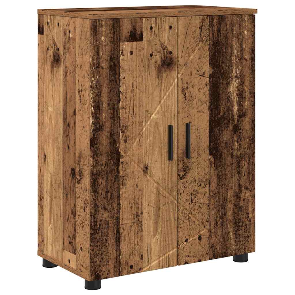 Badezimmermöbel-Set 4 pcs Altholz Holzwerkstoff & Metall