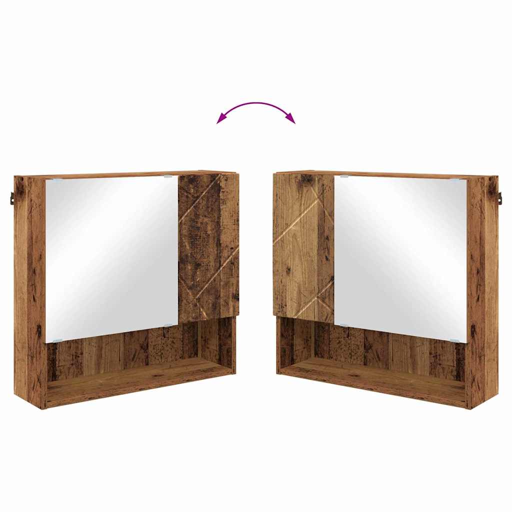 Badezimmermöbel-Set 4 pcs Altholz Holzwerkstoff & Metall