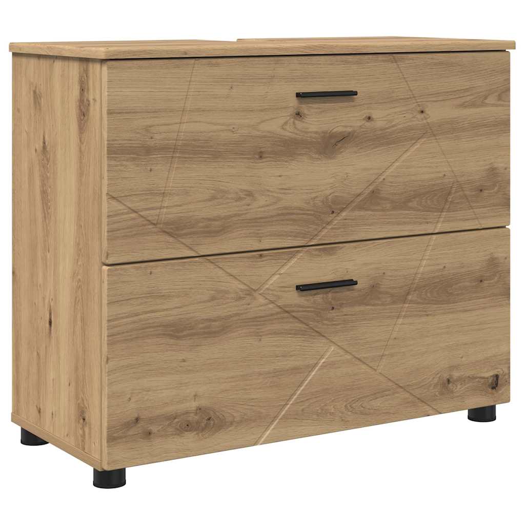 Badezimmermöbel-Set 2 Stk. Artisan-Eiche 76,5 x 35 x 64 cm