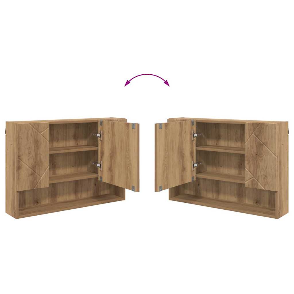 Badezimmermöbel-Set 2 Stk. Artisan-Eiche 76,5 x 35 x 64 cm