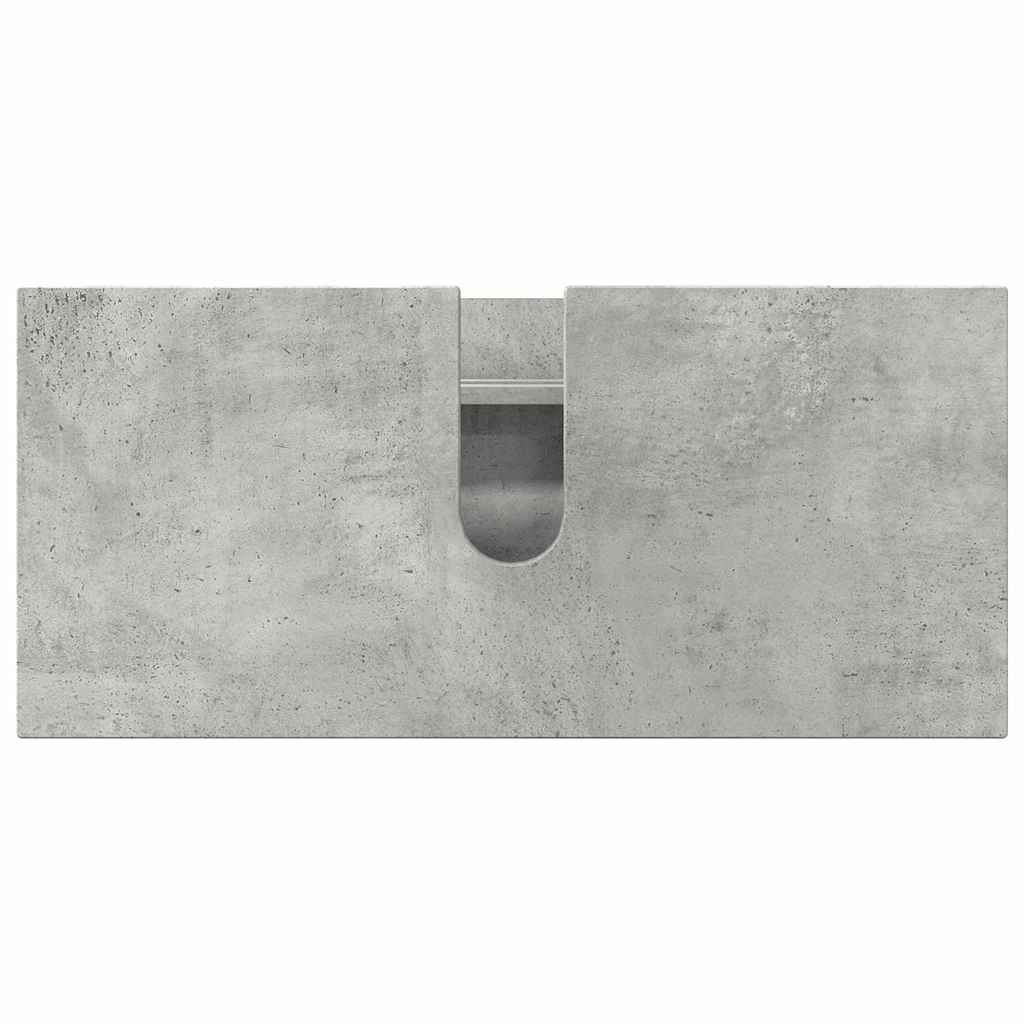 Badezimmermöbel-Set 3 pcs Beton Grau Sperrholz und Metall
