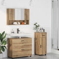 Badezimmermöbel-Set 3 Stk. Artisan-Eiche 76,5 x 35 x 64 cm