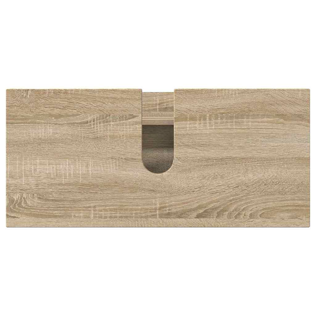 Badezimmermöbel-Set 4 pcs Sonoma-Eiche Sperrholz und Metall