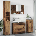 Badezimmermöbel-Set mit Tür 4 pcs Altholz Sperrholz und Metall