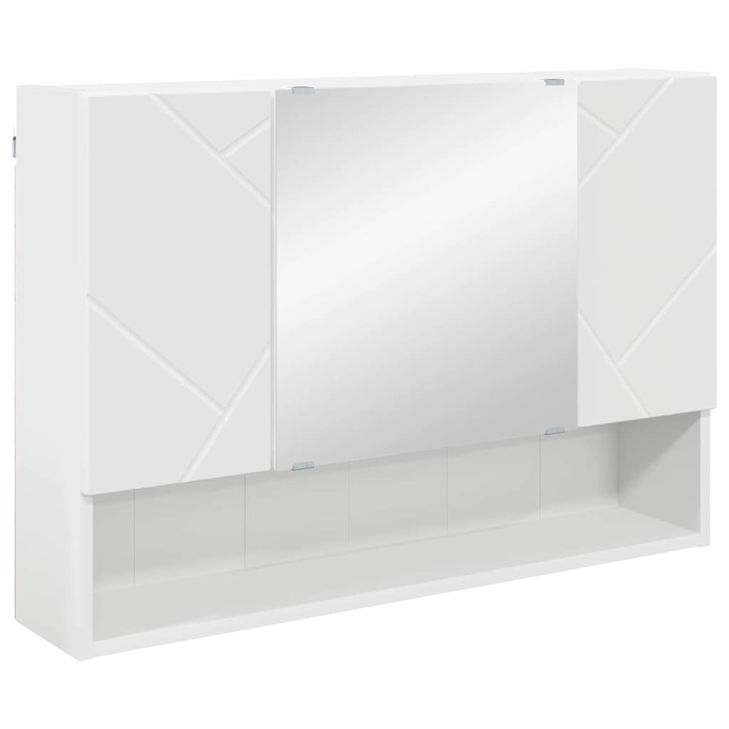 Badezimmermöbel-Set mit Regal 5 pcs Weiß Sperrholz und Metall