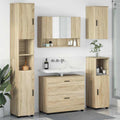 Badezimmermöbel-Set 5 pcs Sonoma-Eiche Sperrholz und Metall