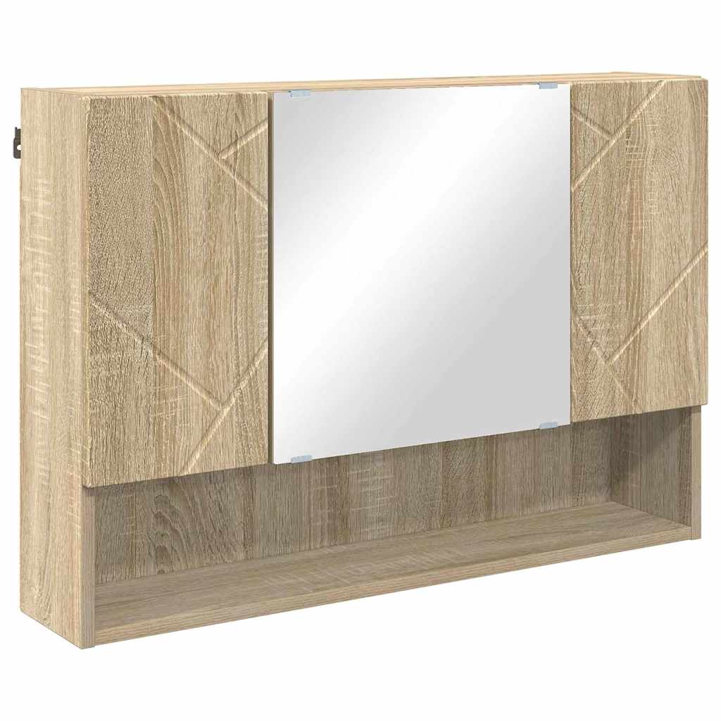 Badezimmermöbel-Set 5 pcs Sonoma-Eiche Sperrholz und Metall