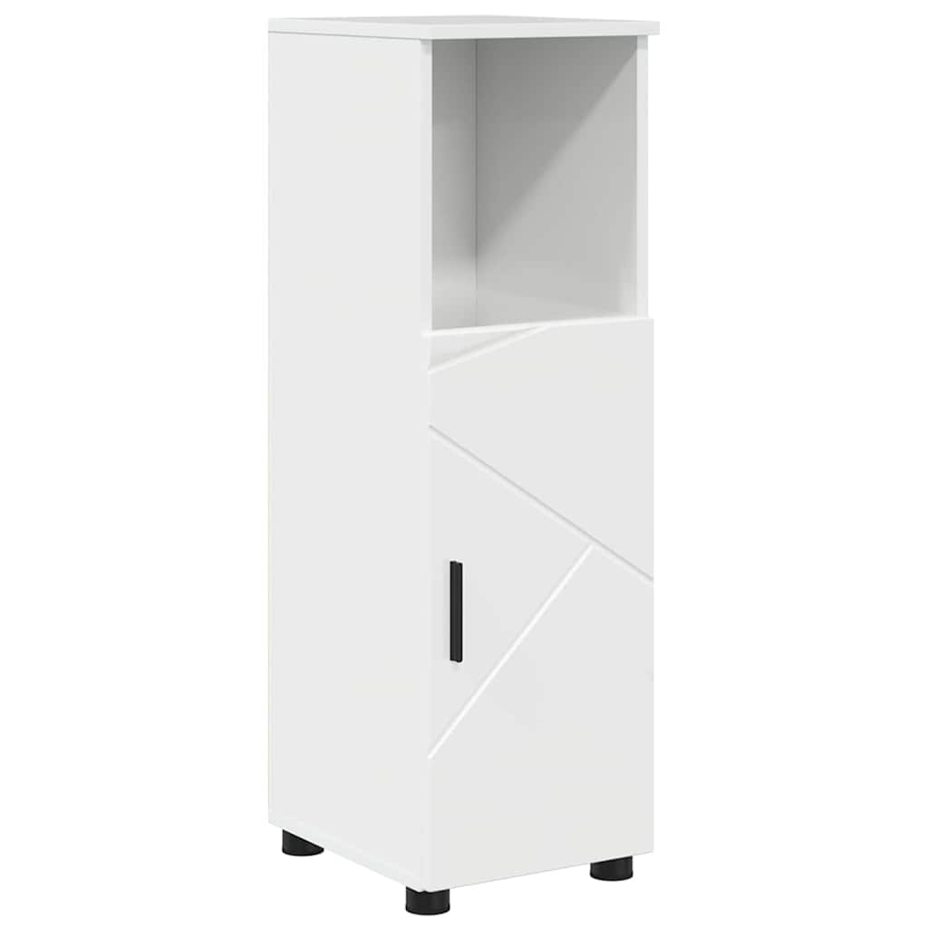 Badezimmermöbel-Set 5 pcs Hochglanz Weiß Sperrholz und Metall