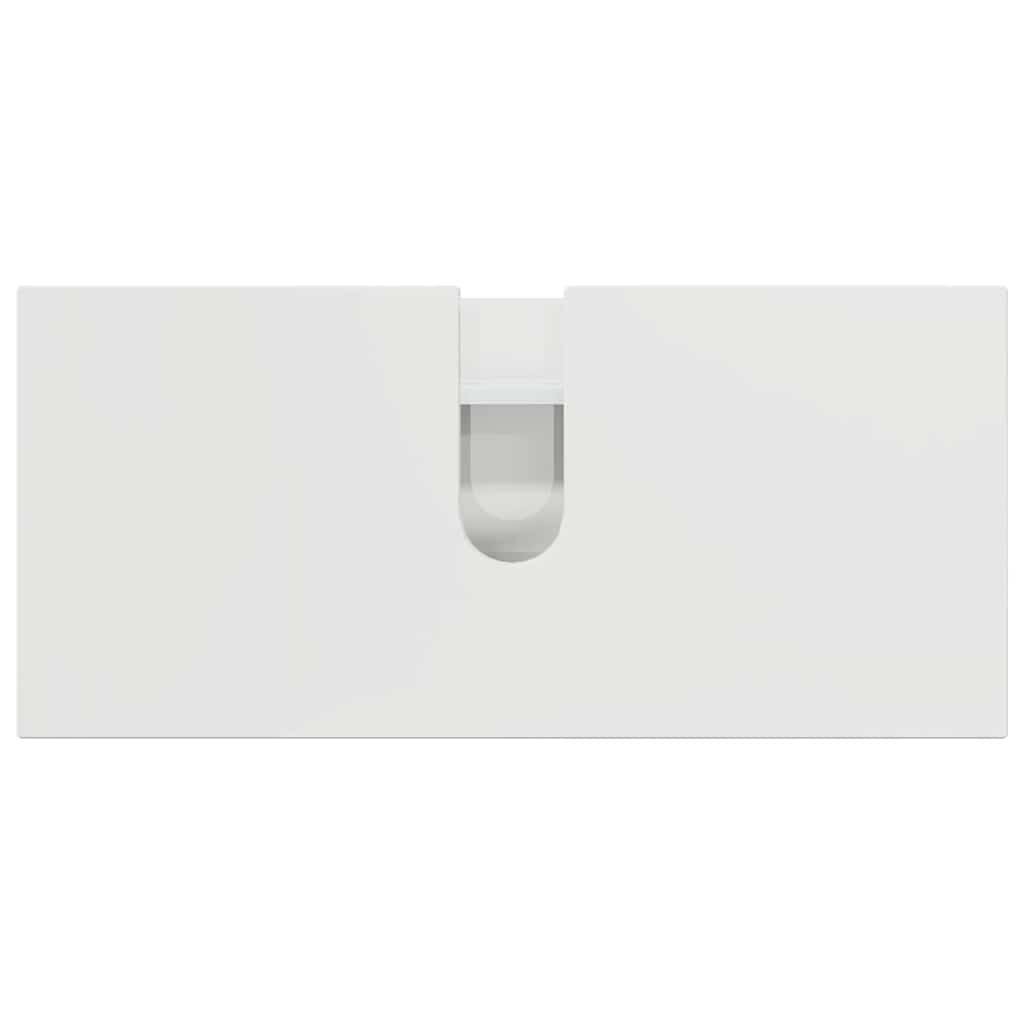 Badezimmermöbel-Set 5 pcs Hochglanz Weiß Sperrholz und Metall