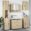 Badezimmermöbel-Set 5 pcs Sonoma-Eiche Sperrholz und Metall