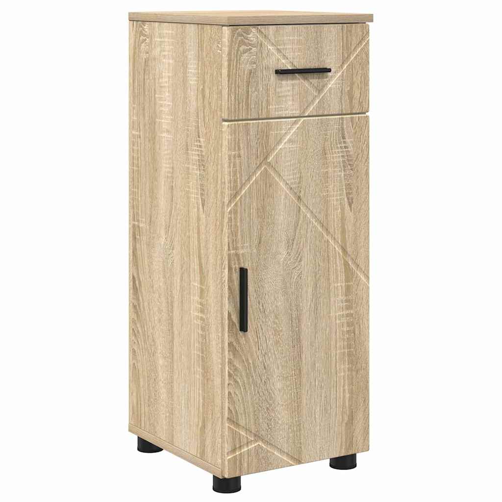 Badezimmermöbel-Set 5 pcs Sonoma-Eiche Sperrholz und Metall