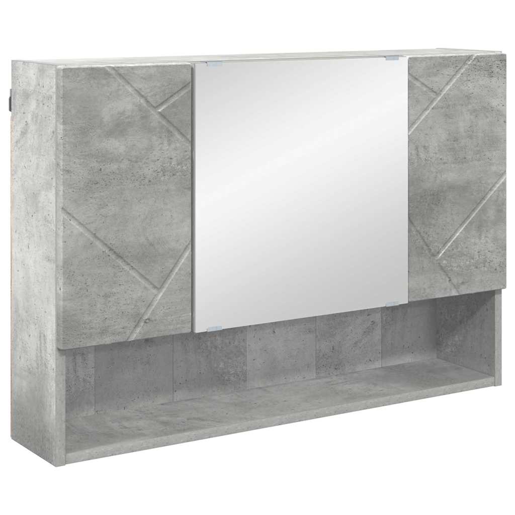 Badezimmermöbel-Set 5 pcs Beton Grau Sperrholz und Metall