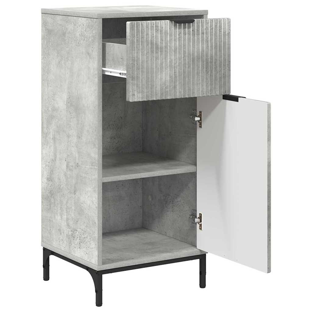 Badezimmermöbel-Set 2 pcs Beton Grau Sperrholz und Metall