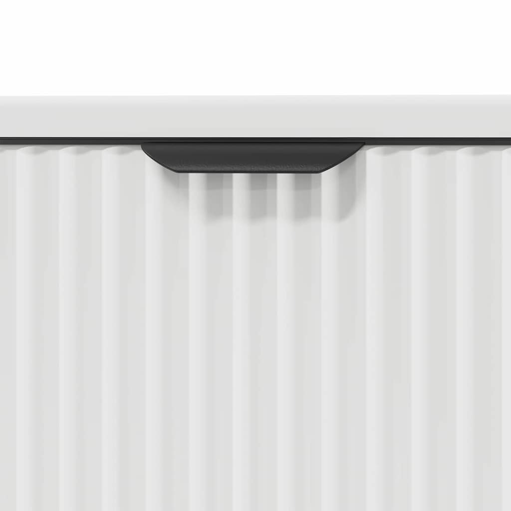 Badezimmermöbel-Set mit Regal 3 pcs Weiß Sperrholz und Metall