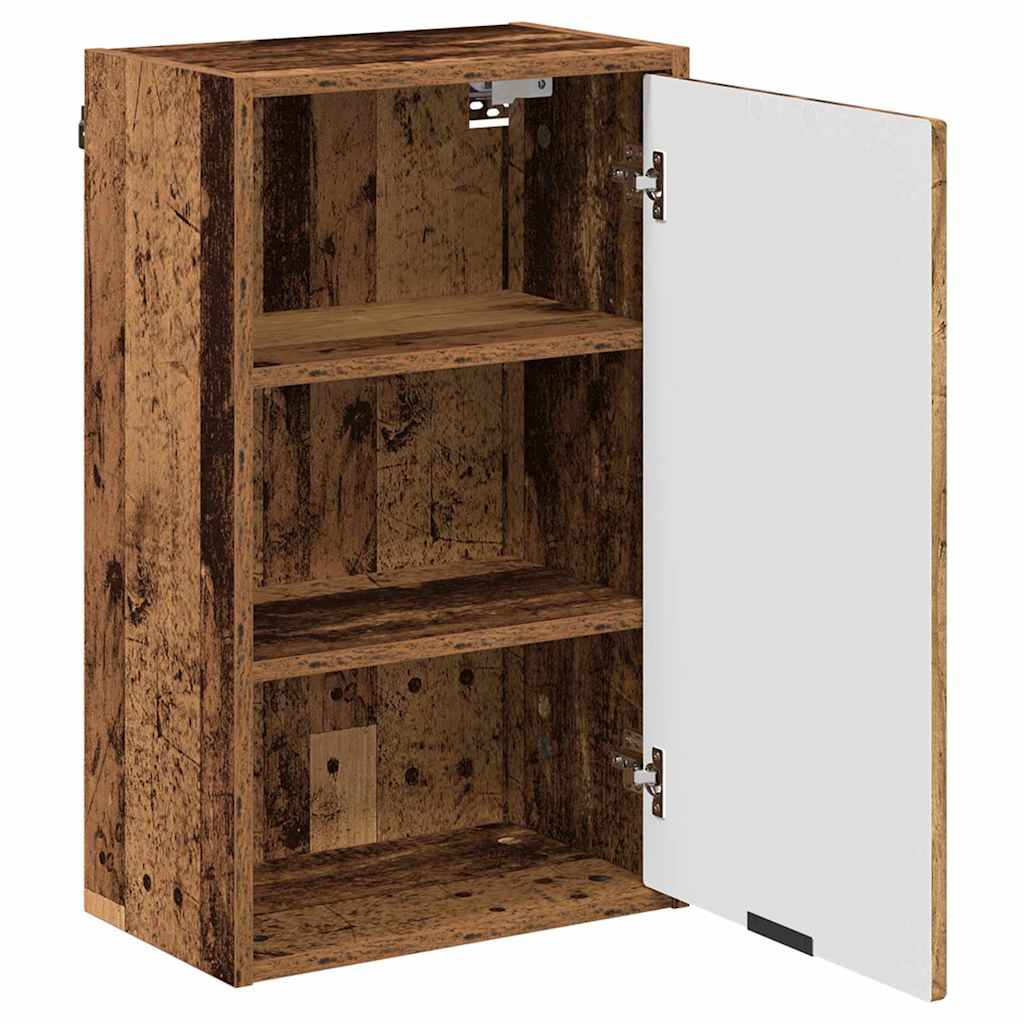 Badezimmermöbel-Set mit Tür 3 pcs Altholz Sperrholz und Metall