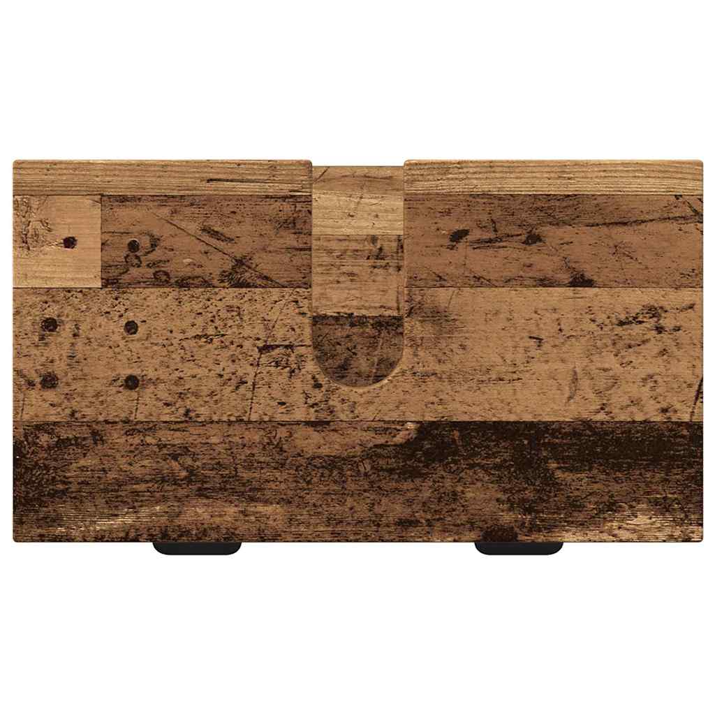 Badezimmermöbel-Set mit Tür 3 pcs Altholz Sperrholz und Metall